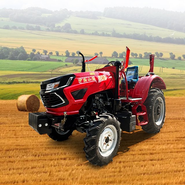 Small tractor 50HP 60HP 4-drive compact agricultural wheeled tractor with rotary tiller shovel, made in China