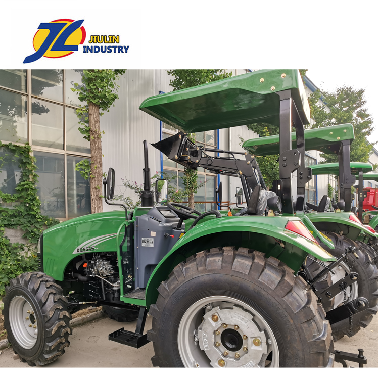 Hot Sale Agricultural CHINA JIULIN Farm Tractors 50hp 55hp Heavy Duty Tractors Front Loader and Backhoe Front Shovel