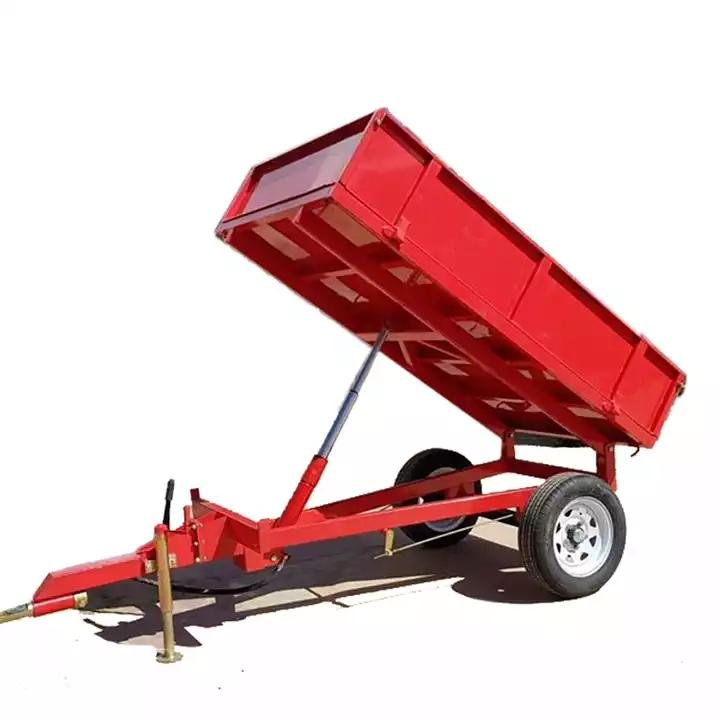 Hot Selling 4 Wheel 8 Ton Tipping Trailer for Farm Used Attached With Tractor/Hydraulic Dump 8 Ton Trailer