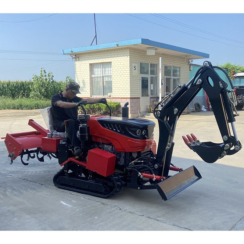 Agricultural Diesel Engine 35 Horsepower Small Four Wheel Sitting Drive Crawler Tractor with Rotary Tiller