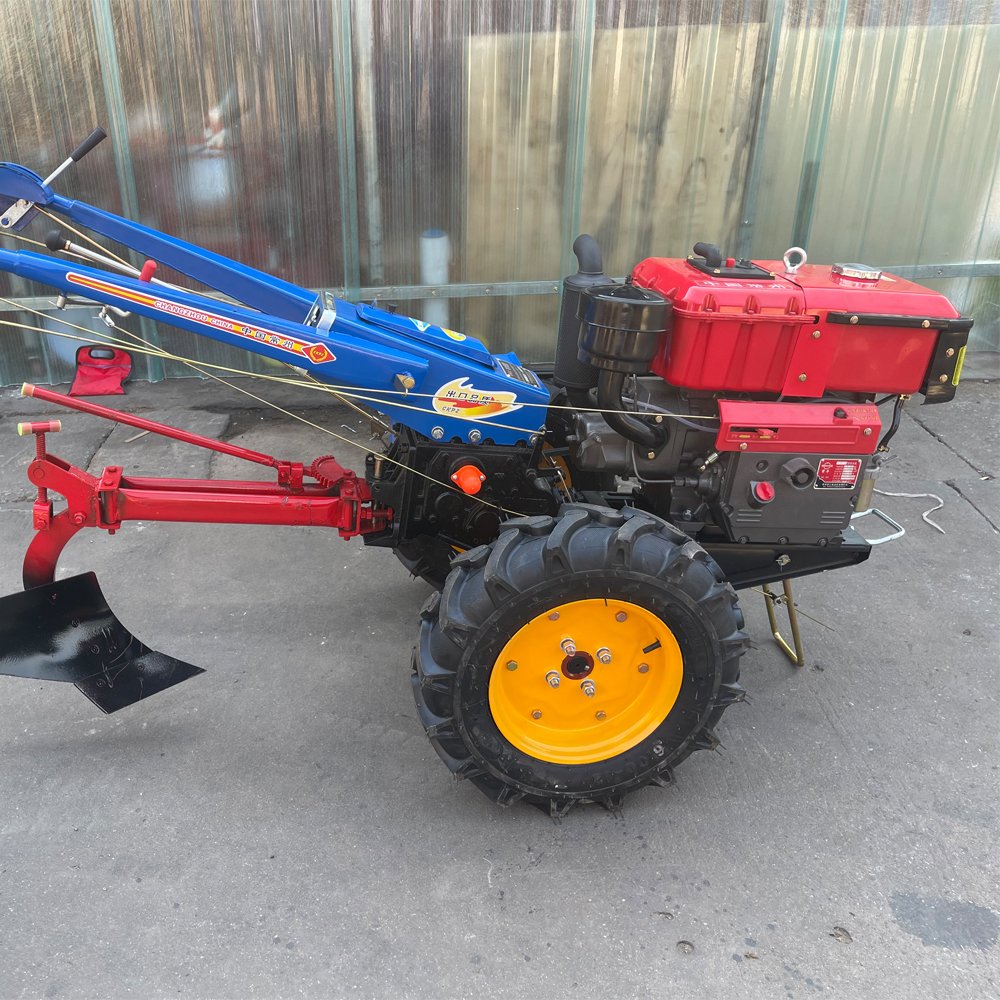 Hot Selling Farm Equipment Mini Plow 2 Wheel 8HP Walking Tractor With Disc Plough Machine