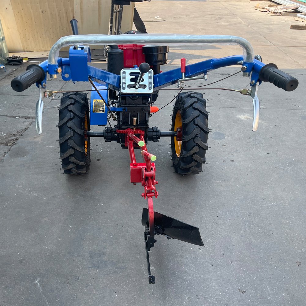 Hot Selling Farm Equipment Mini Plow 2 Wheel 8HP Walking Tractor With Disc Plough Machine
