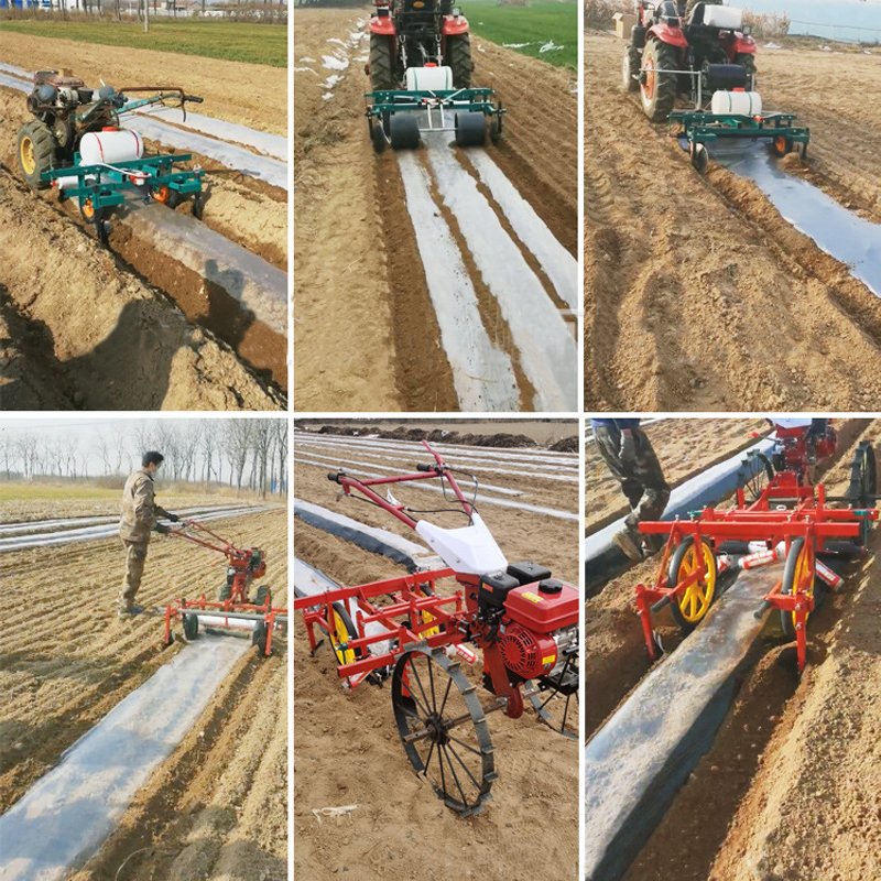 Walking Tractor Plastic Mulching Machine Agricultural Film Manufacture