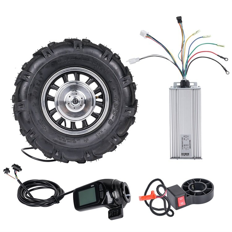 High Torque 16inch 48V 1000W Four-Drive Kit 900kg Load Single Double Shaft Brushless DC Electric Wheel Hub Motor with Controller