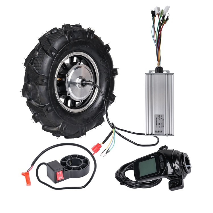 High Torque 16inch 48V 1000W Four-Drive Kit 900kg Load Single Double Shaft Brushless DC Electric Wheel Hub Motor with Controller