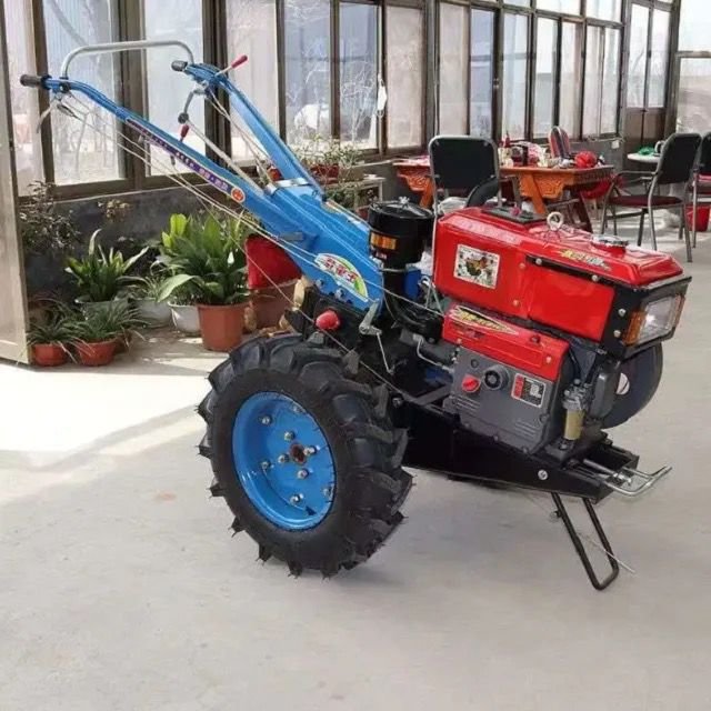 New 15HP Diesel Cultivator Cultivating Tractor Combiner Power Tiller Two Wheel Mini Walking Hand Tractor for Farm Work