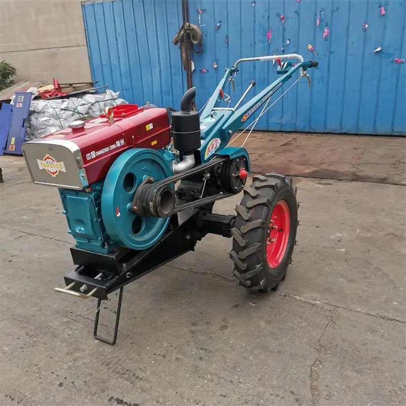 New 15HP Diesel Cultivator Cultivating Tractor Combiner Power Tiller Two Wheel Mini Walking Hand Tractor for Farm Work