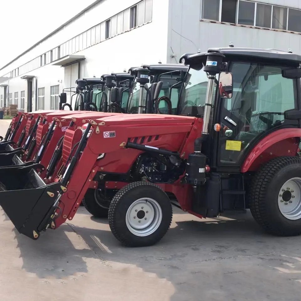 4x4 25hp 30hp 45hp 50hp Wheeled Mini Farm Garden Agricultural Tractor With Front Snow Shovel Pusher