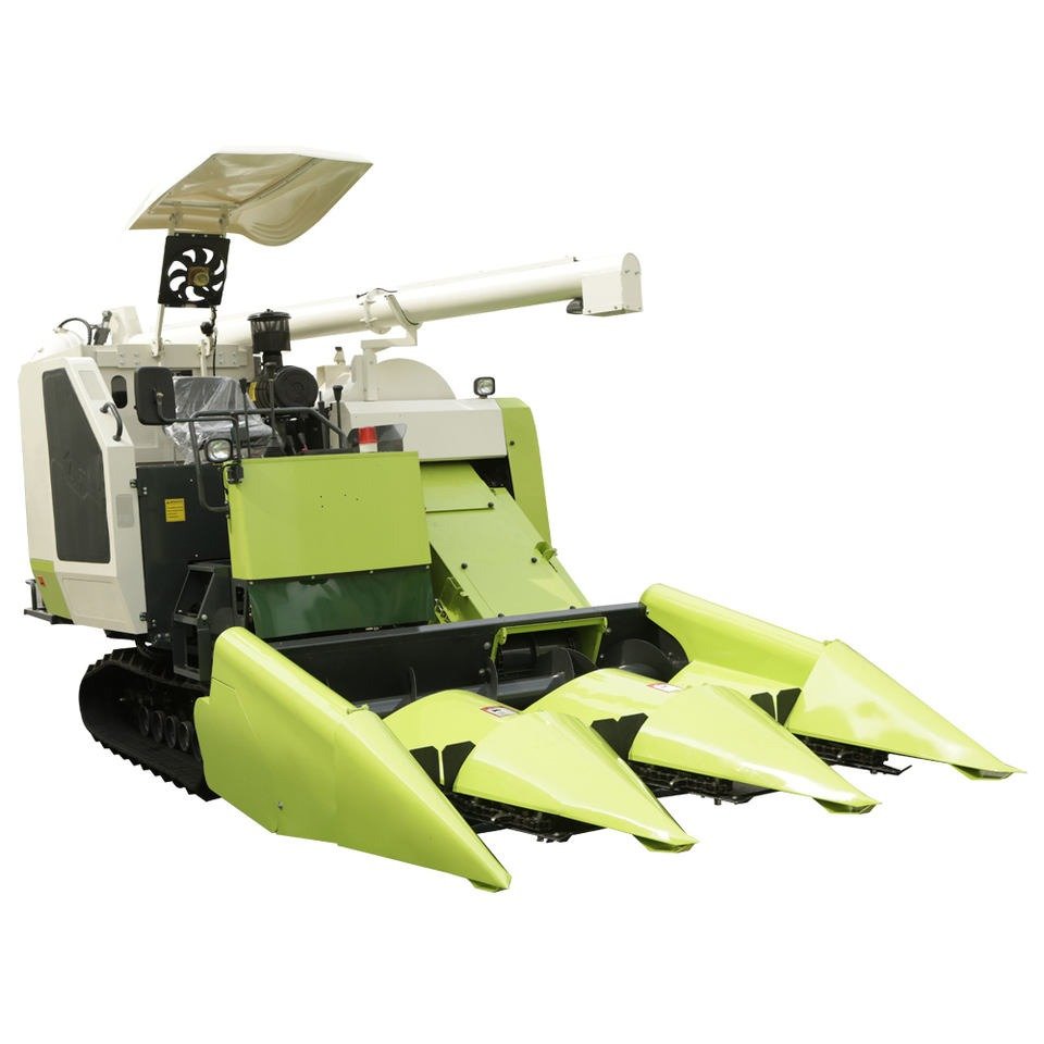 Small Scale Double Rows Maize Agricultural Tractor Mini Farm Corn Harvester Manual Cabine Machine