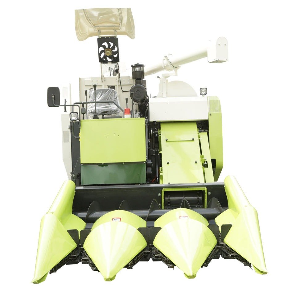 Small Scale Double Rows Maize Agricultural Tractor Mini Farm Corn Harvester Manual Cabine Machine