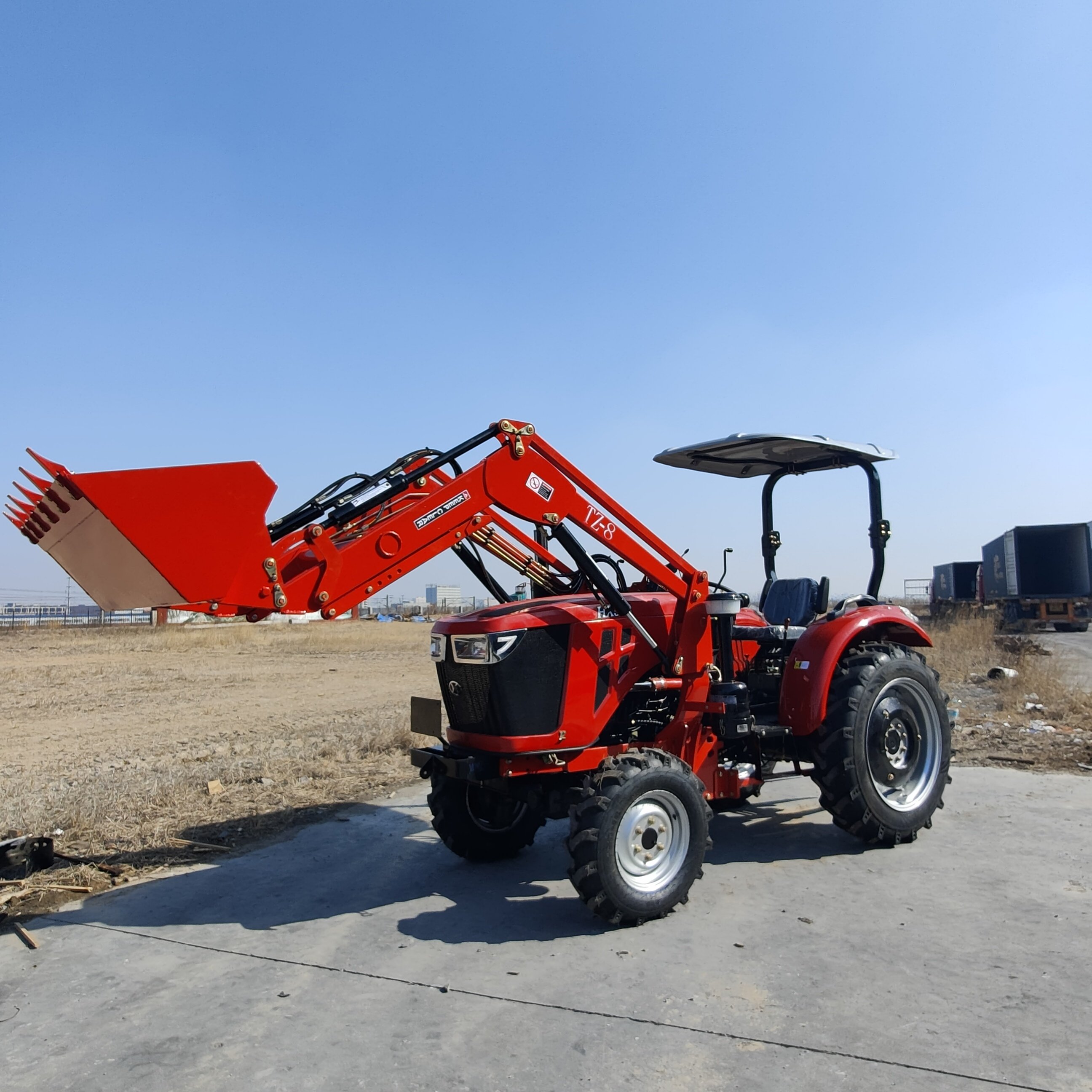 Huabo 70HP 4x4 Green Farm Tractor with Sunshade for Sale
