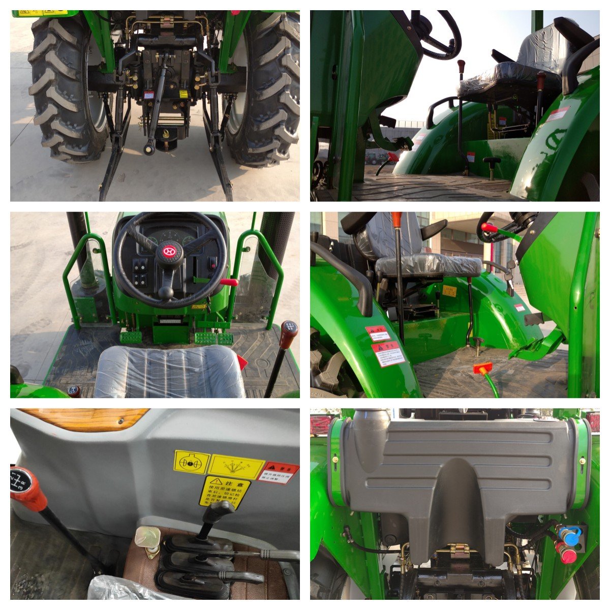 Huabo 70HP 4x4 Green Farm Tractor with Sunshade for Sale