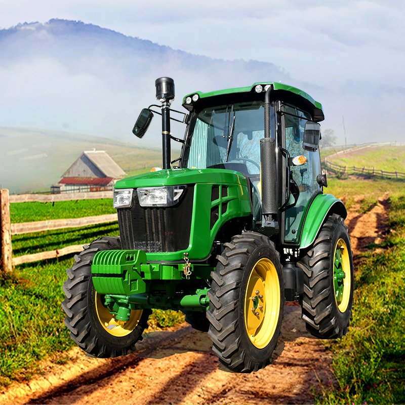 Hot Sale 4X4 Compact Tractor China Factory 100HP Multi-Function Wheel Tractor Low Price Engine Gearbox Core Components