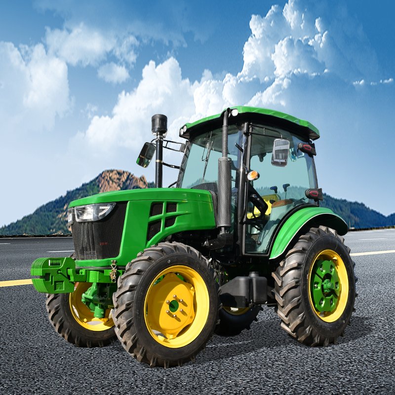 Hot Sale 4X4 Compact Tractor China Factory 100HP Multi-Function Wheel Tractor Low Price Engine Gearbox Core Components