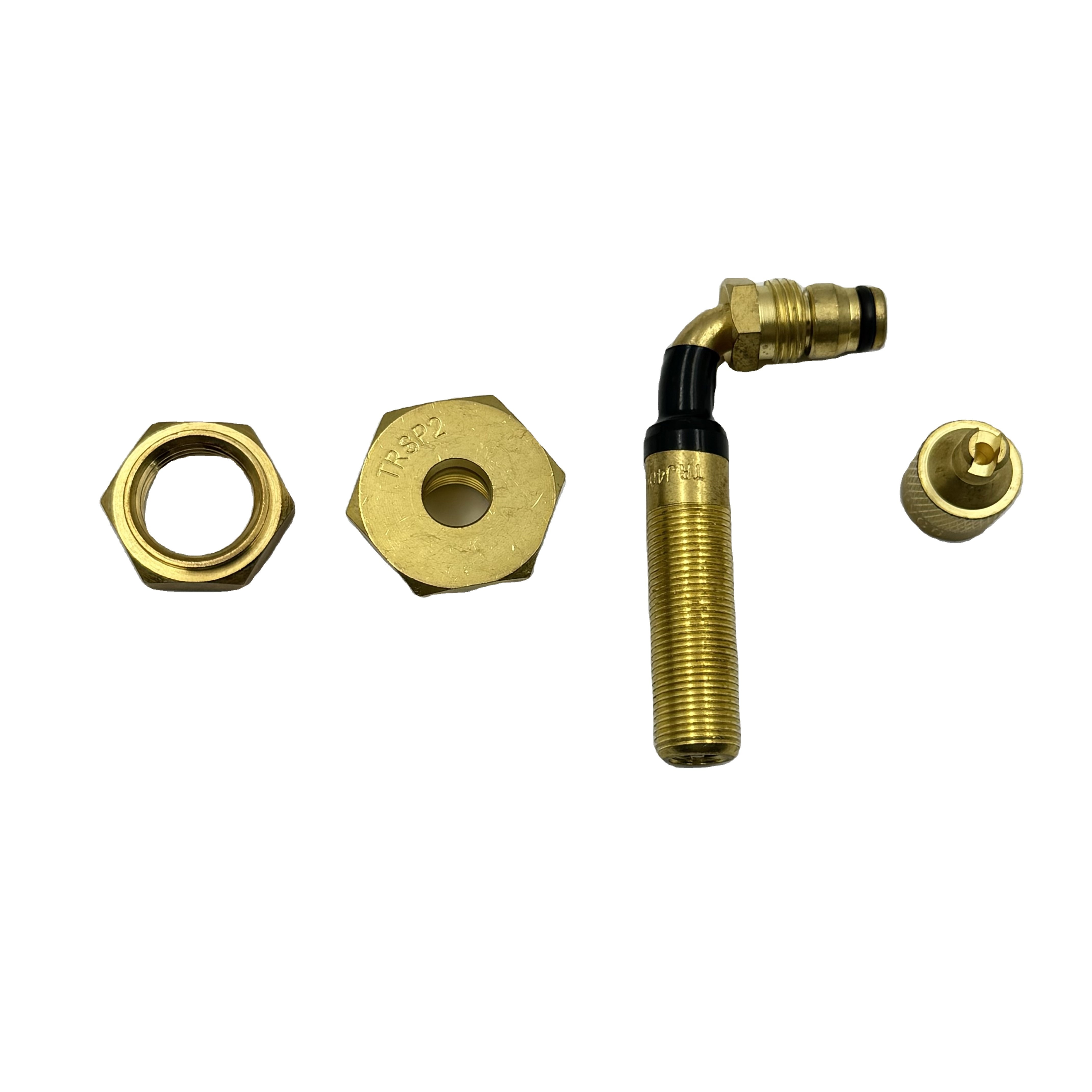 TRJ4000-25 Series Brass Clamp-In 90 Degree Tractor Tubeless Tire Valve Durable Agricultural OTR Valve Off-Road Use
