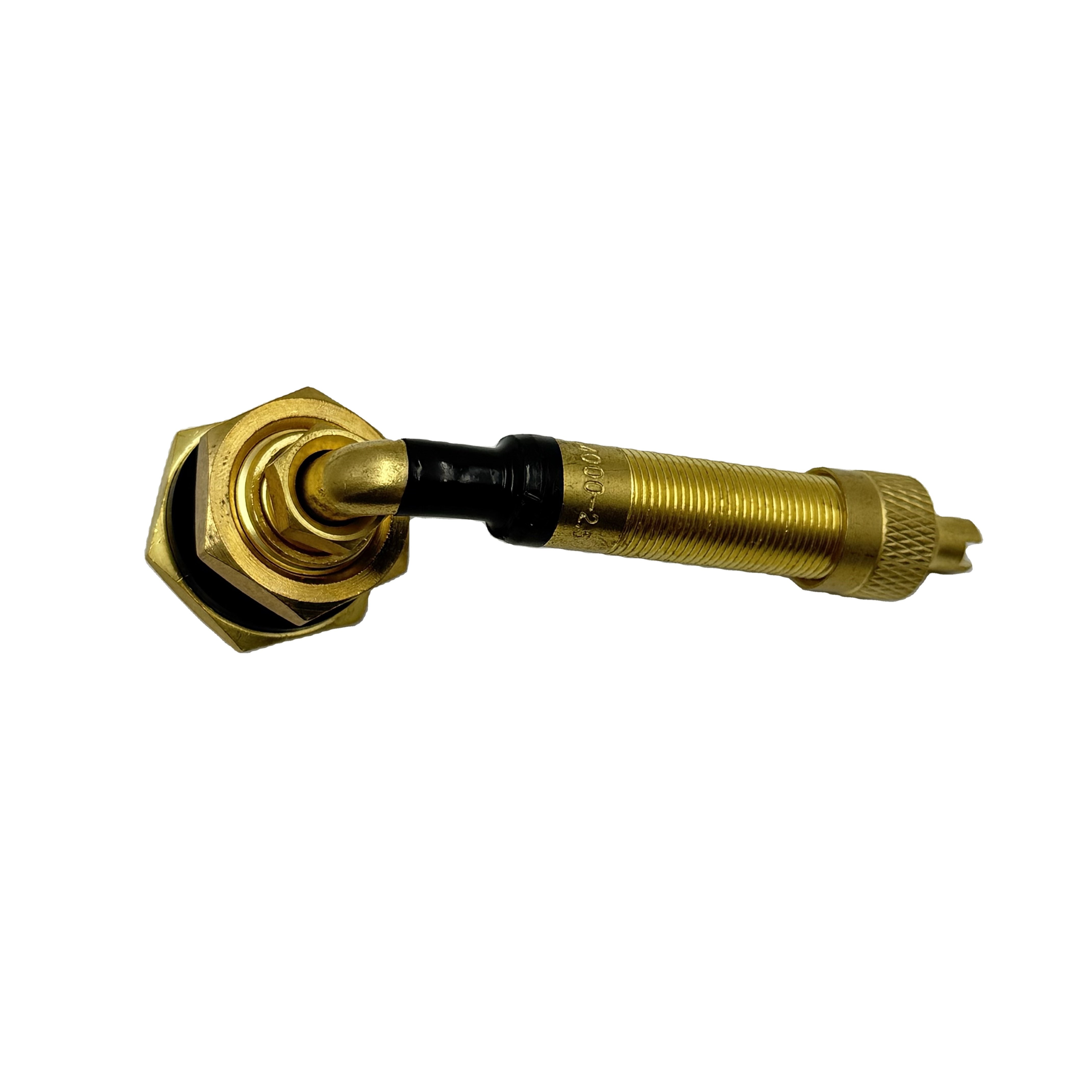 TRJ4000-25 Series Brass Clamp-In 90 Degree Tractor Tubeless Tire Valve Durable Agricultural OTR Valve Off-Road Use