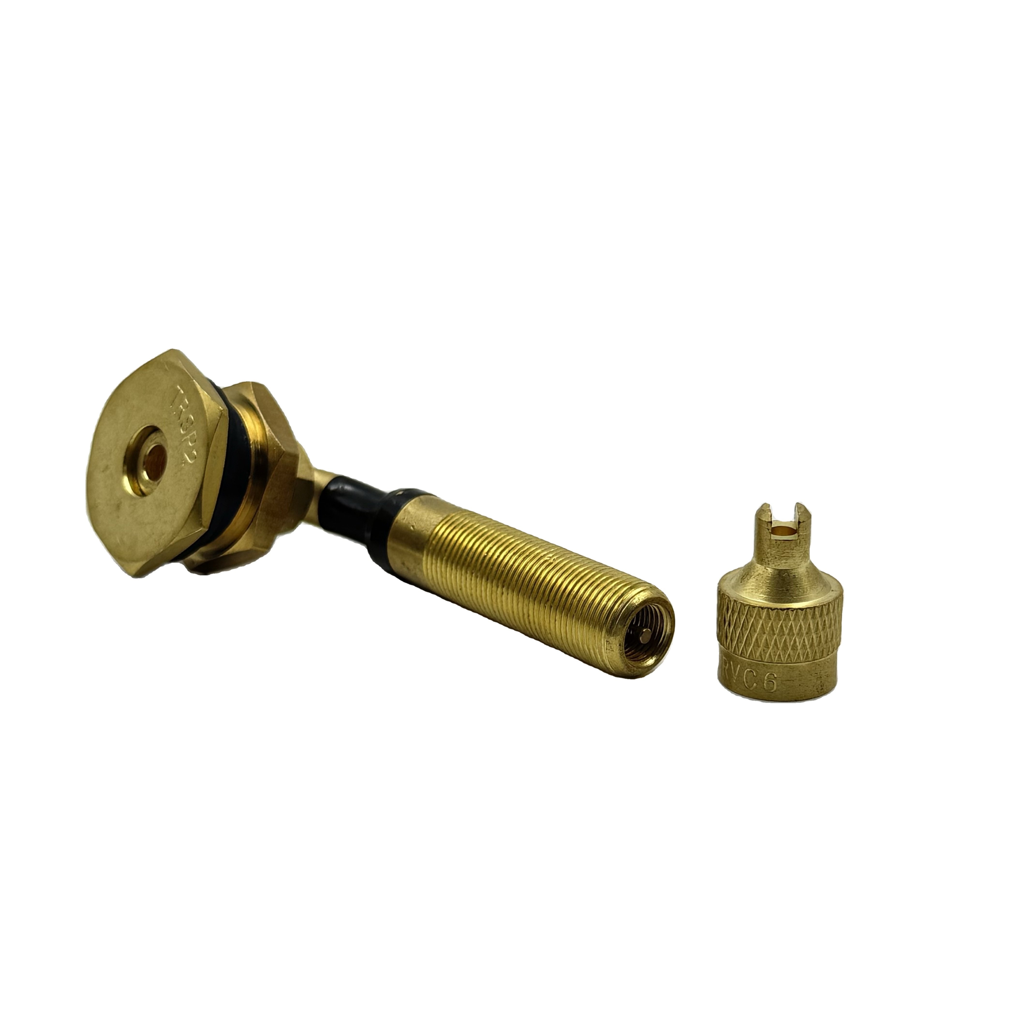 TRJ4000-25 Series Brass Clamp-In 90 Degree Tractor Tubeless Tire Valve Durable Agricultural OTR Valve Off-Road Use