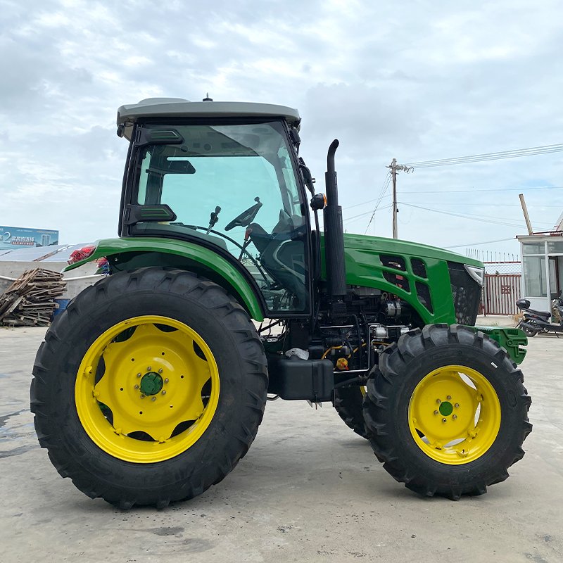 Compact 4WD Wheel Tractor with Loader and Backhoe 120HP Engine Used for Mini Agriculture for Farming