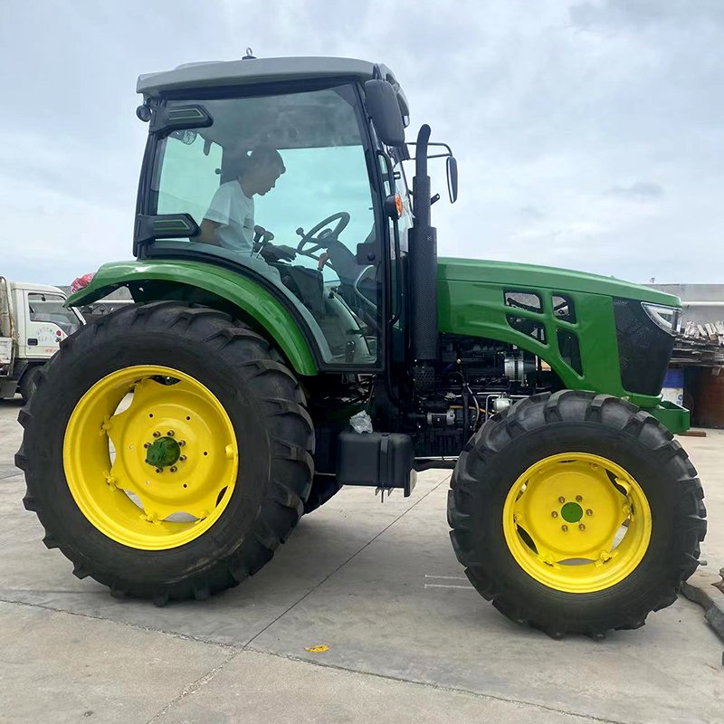 Compact 4WD Wheel Tractor with Loader and Backhoe 120HP Engine Used for Mini Agriculture for Farming