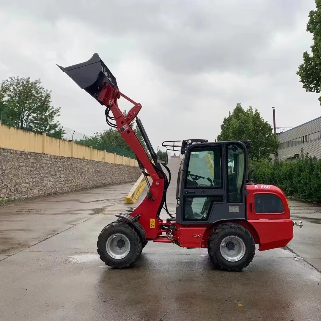 High Quality 1ton 2ton Agricultural Mini Loader TH280 Model with Cabin 4WD Wheel Loader Tractor