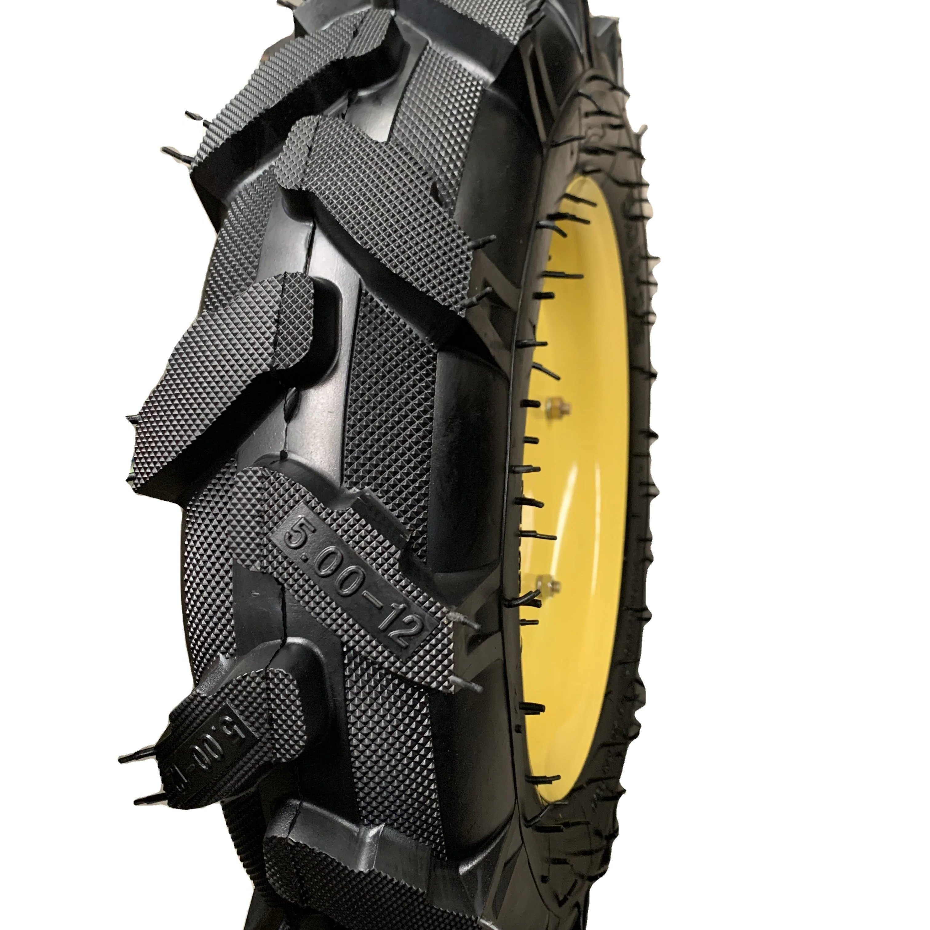 5.00-12 Farm Walking Tractor Tire and Tube With Disk Fitting for Farm Walking Tractors and Rotary Tillers