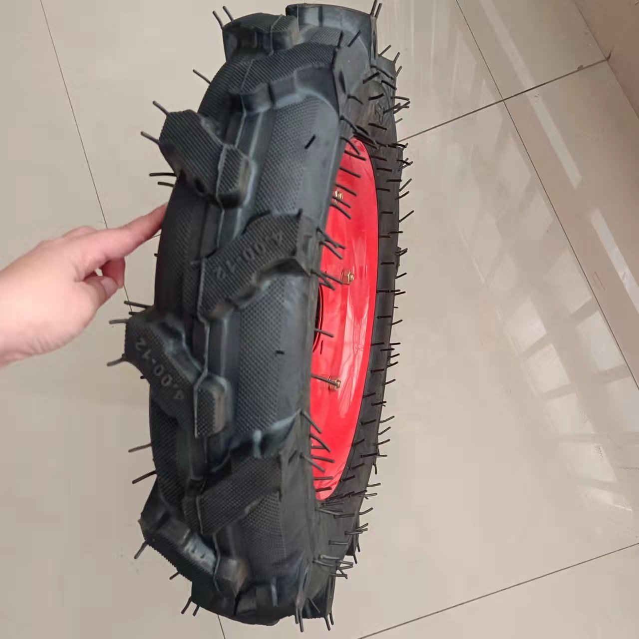 High Quality 4.00-12 Agriculture Cultivator Wheels 400-10 Farm Tractor Tire with Metal Rim