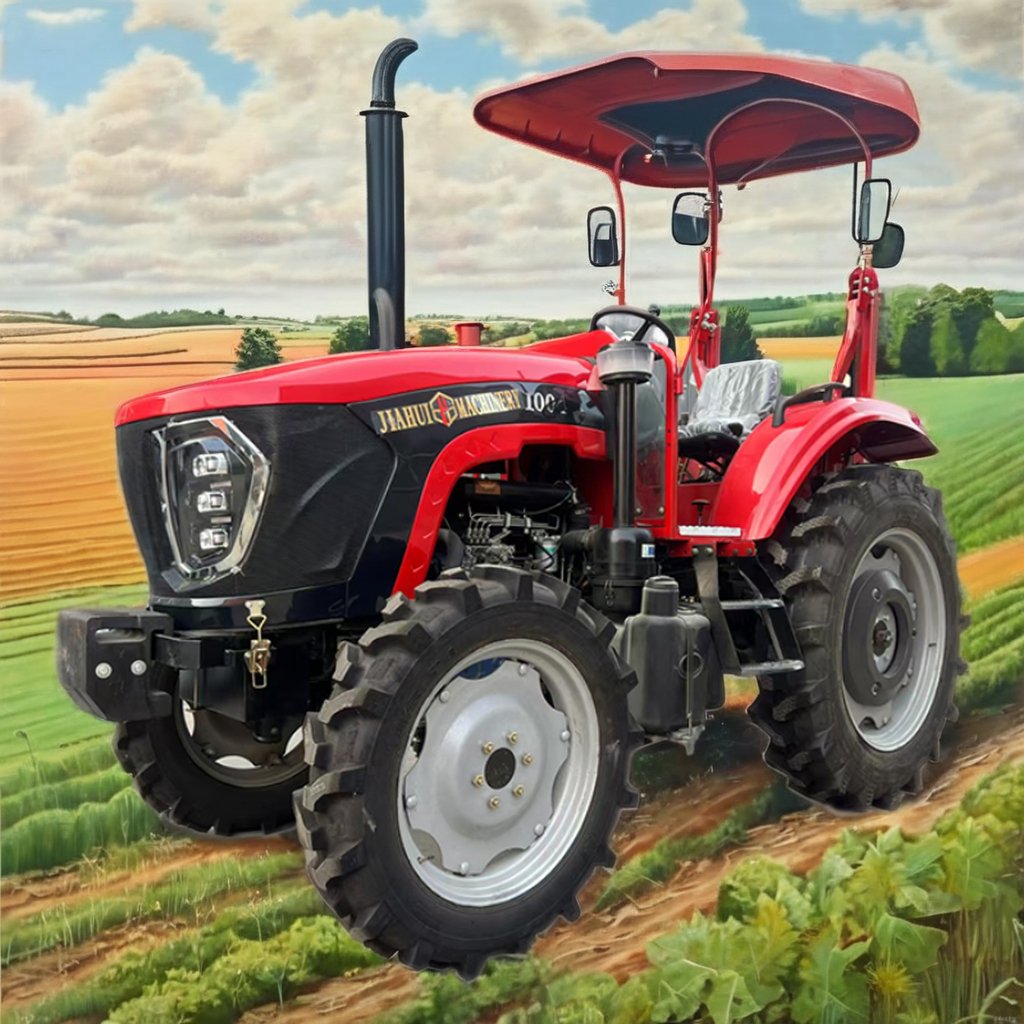JH Diesel Engine Strong Chassis 4wd AC Cab Mini 4x4 Farming Machine Wheel Agricultural 120HP Tractors