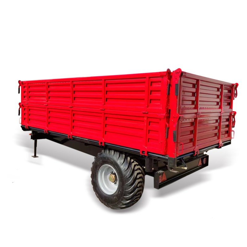 Factory Direct Wholesale 2 Wheel With High Side Plate Tractor With Trailer For Agricultural Transport Tipper Trailer Agriculture