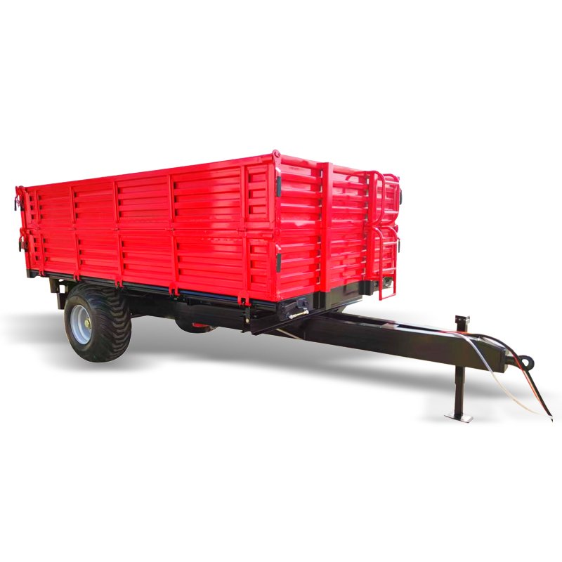 Factory Direct Wholesale 2 Wheel With High Side Plate Tractor With Trailer For Agricultural Transport Tipper Trailer Agriculture