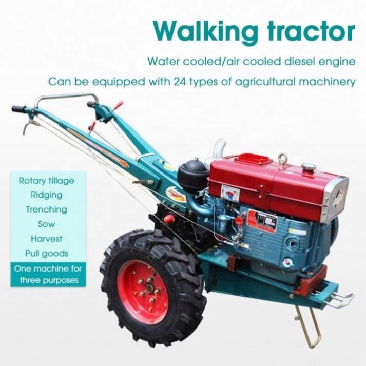 Agricultural Machinery Equipment Cultivator Motocultor Two Wheel Gasoline Power Mini Tiller 12hp Walking Tractor