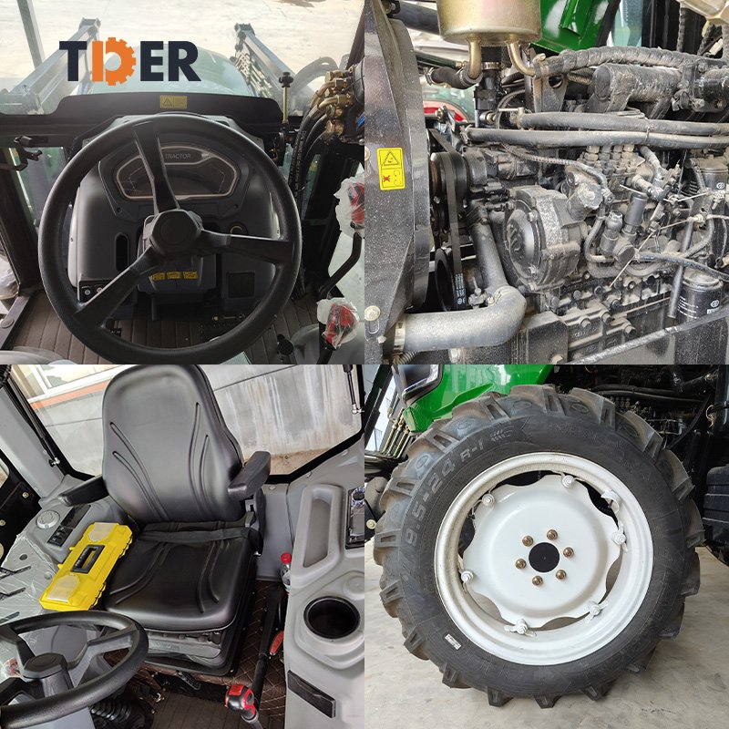 LiftSun 60HP Agriculture Tractor 4wd Farm Tractor Compact Farm 4x4 Mini Farming Tractors with Cab