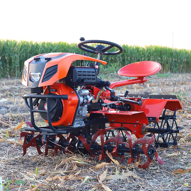 Diesel Engine Four-Wheel Small Cultivator Tractor Rotary Weeding Furrow With Gear for Garden Care