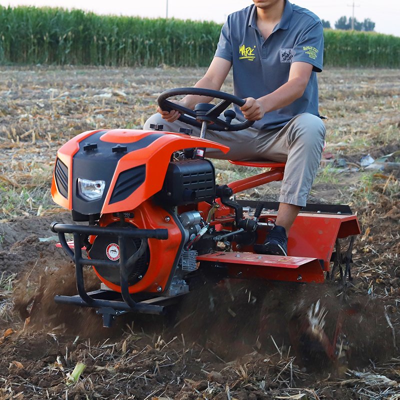 Diesel Engine Four-Wheel Small Cultivator Tractor Rotary Weeding Furrow With Gear for Garden Care