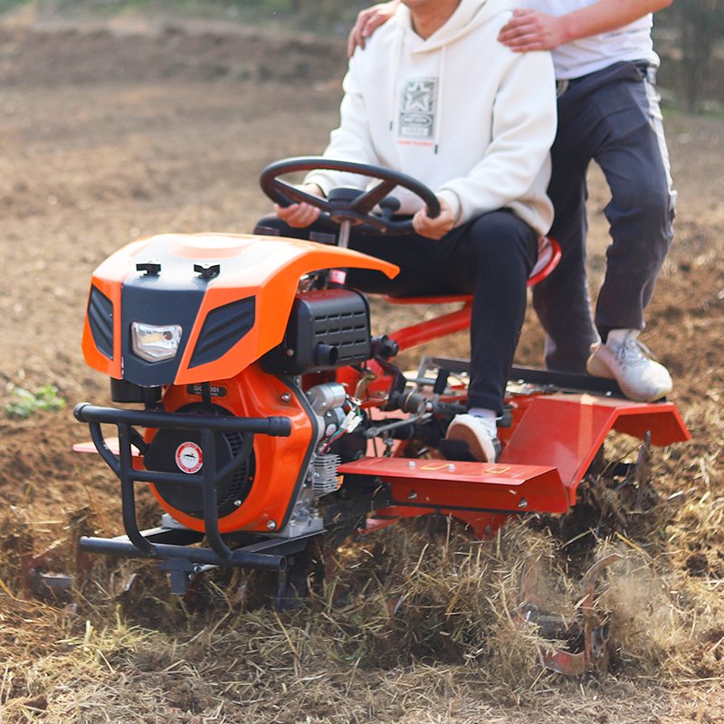 Diesel Engine Four-Wheel Small Cultivator Tractor Rotary Weeding Furrow With Gear for Garden Care