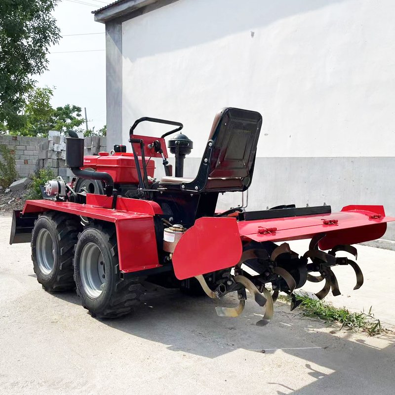 Chinese Compact Small Yard Greenhouse Cultivators With Trencher Rotary Tiller for Sale Farm Wheel Tractor Mini 4x4 Agricultural