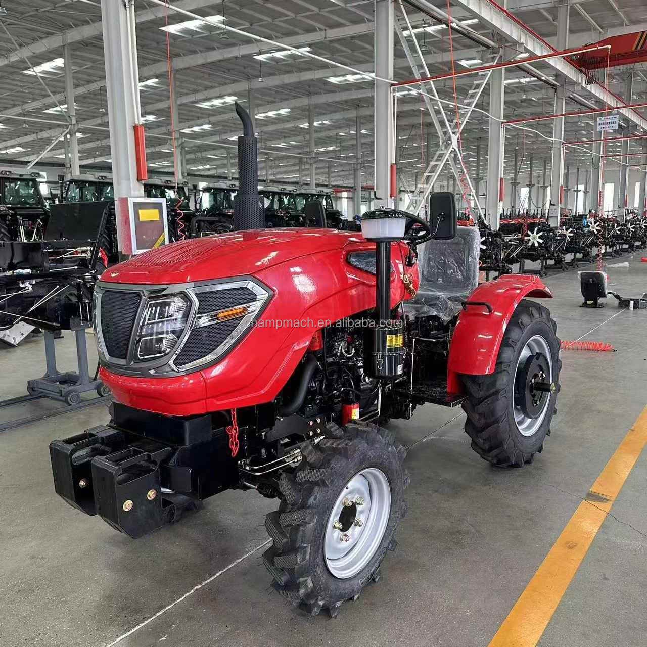 China Agricultural Tractor Mini Farm 4x4 24hp 25hp 30hp 35hp 40hp 4wd with Tractors Trailer for Farming