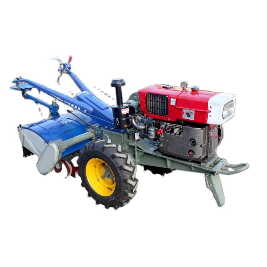 Farm Power Tiller Factory Supply High Quality 15HP 18HP121 151 Chassi Hand Walking Agricultural Tractor with Rotavator