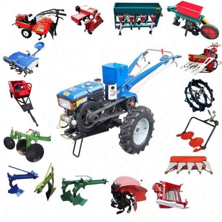 Motoculteur diesel Walk Behind Mini Power Tiller Cultivators Agricultural Farming Hand Held Walking Tractor 20hp