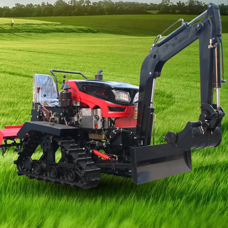 Chinese Mini Crawler Tractor Mini 25HP 35HP 50HP Cultivators Mini Tiller Rotary Wheel Tractor for Sale