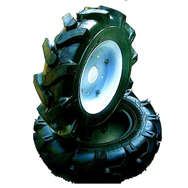 4.00-8 Garden Rotary Tiller Tire and Inner Tube Fitted With Metal Rim Disk Use for Farm Agricultural Tractors