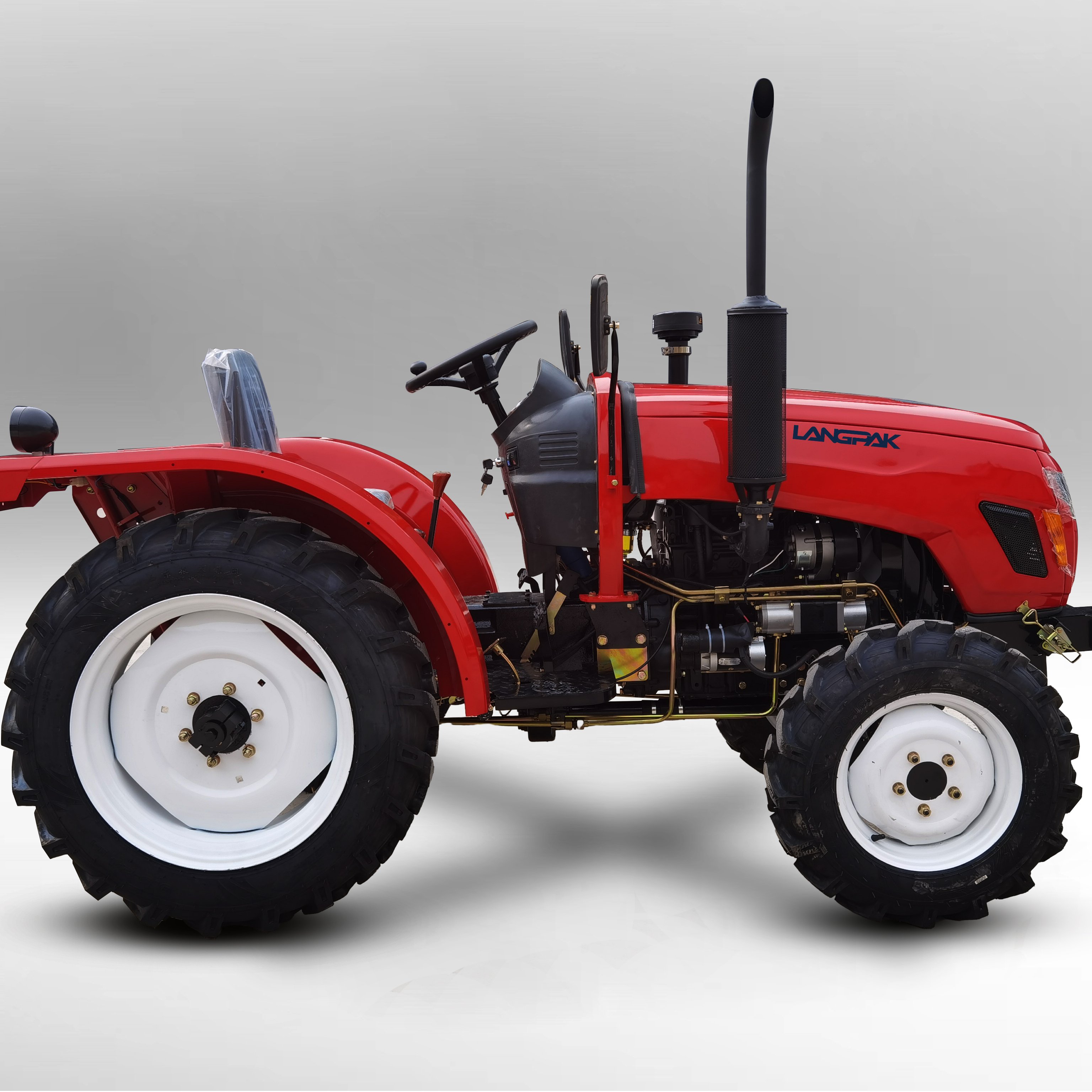 Langpak Factory Manufacturer Red Mini Tractors Electric Tractor Agriculture 25Hp Power Steering Farming Equipment