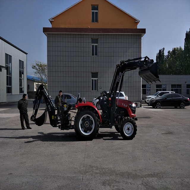 Agricultural Used Mini Tractor 4*4wd with Front End Loader and Backhoe From China Factory Supply