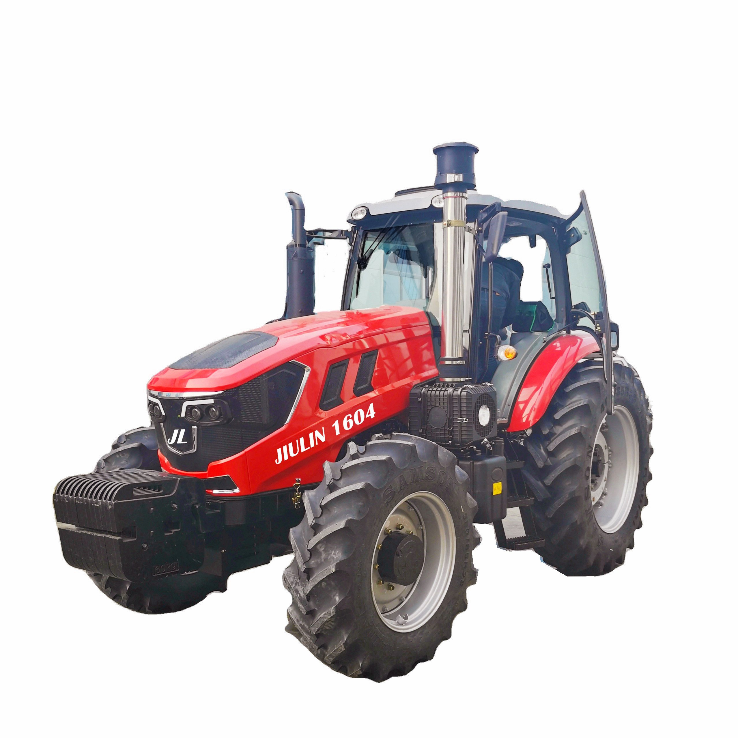 w JIULIN Hot Selling Domestic 160 HP Large Tractor Agricultural Tractors Rear Overturning Plow with Front End Loader and Backho