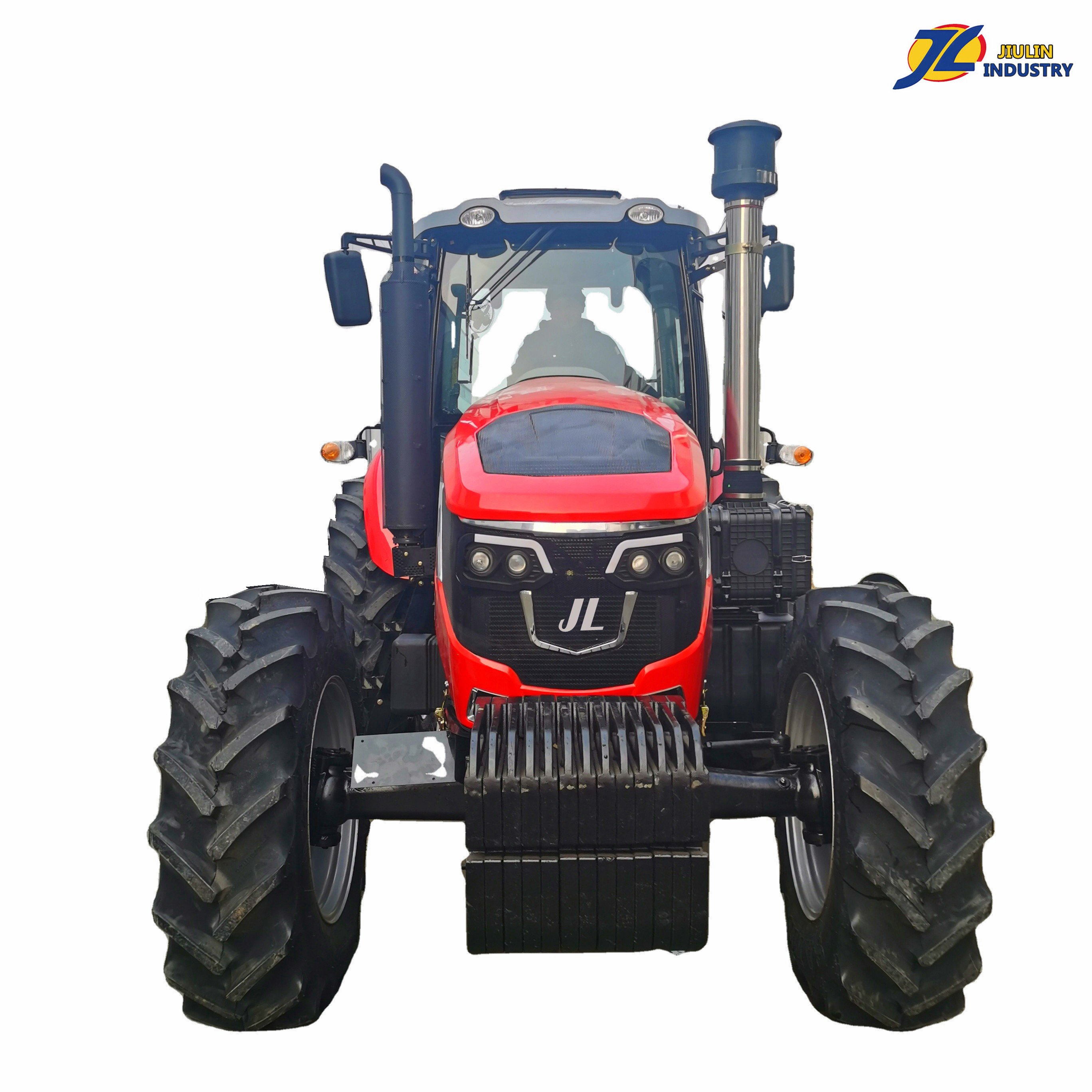 w JIULIN Hot Selling Domestic 160 HP Large Tractor Agricultural Tractors Rear Overturning Plow with Front End Loader and Backho