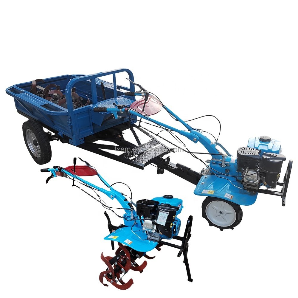 TX Multifunctional Small Agricultural Tractor Mini Garden Tractor Farming Wheel Tractor Tiller Cultivator Diesel Gasoline