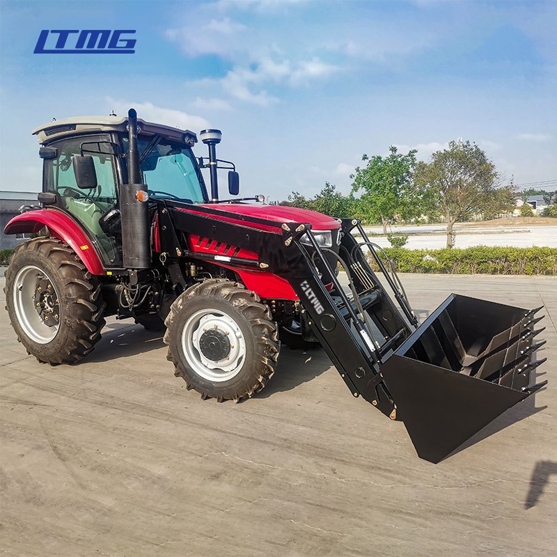 Chinese Factory Multifunction Agricolas 120HP 4WD Farm Tractor Compact Agriculture Tractor with Front Load Bucket