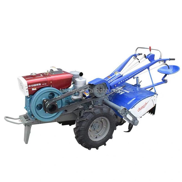 2024 New Style Mini Tilling Rotary Tiller Machines High Efficiency Diesel Engines 2WD Wheel Hot Sale Walking Tractor Gearbox