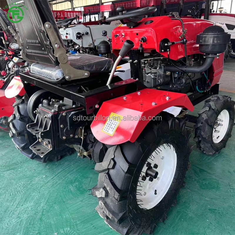 15hp Four Wheels Mini Farm Garden diesel Engine Tractor Cultivator on Hot Selling