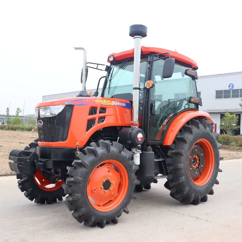 90hp Diesel Tractor with YTO Engine and 16+8 Speed Transmission 4WD China Red Agricultural Tractors