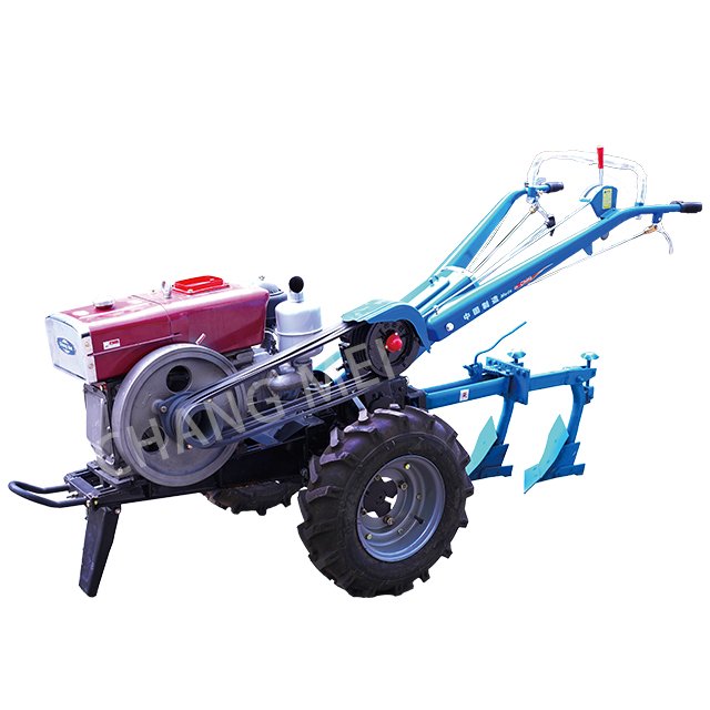 20hp Farm Diesel Walking Tractor Double Plough 22hp Motocultor Rotary Tiller Seat 2WD-New Gear Bearing Core Engine Motor